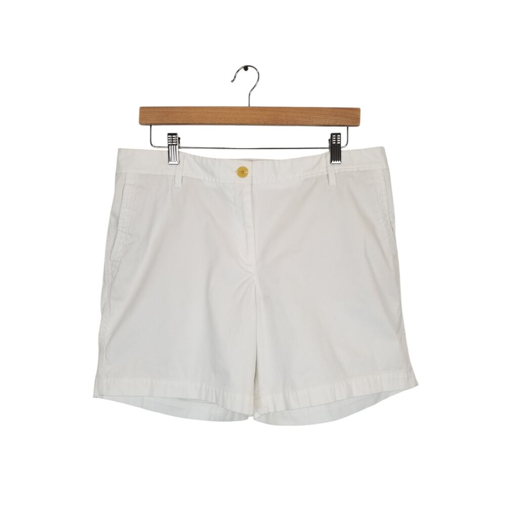 Talbots Womens Relaxed Chino Shorts White Size 12P